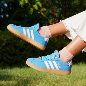 Adidas VL COURT 3.0 SHOES in Blue Burst / Cloud White / Pink Fusion | size 6